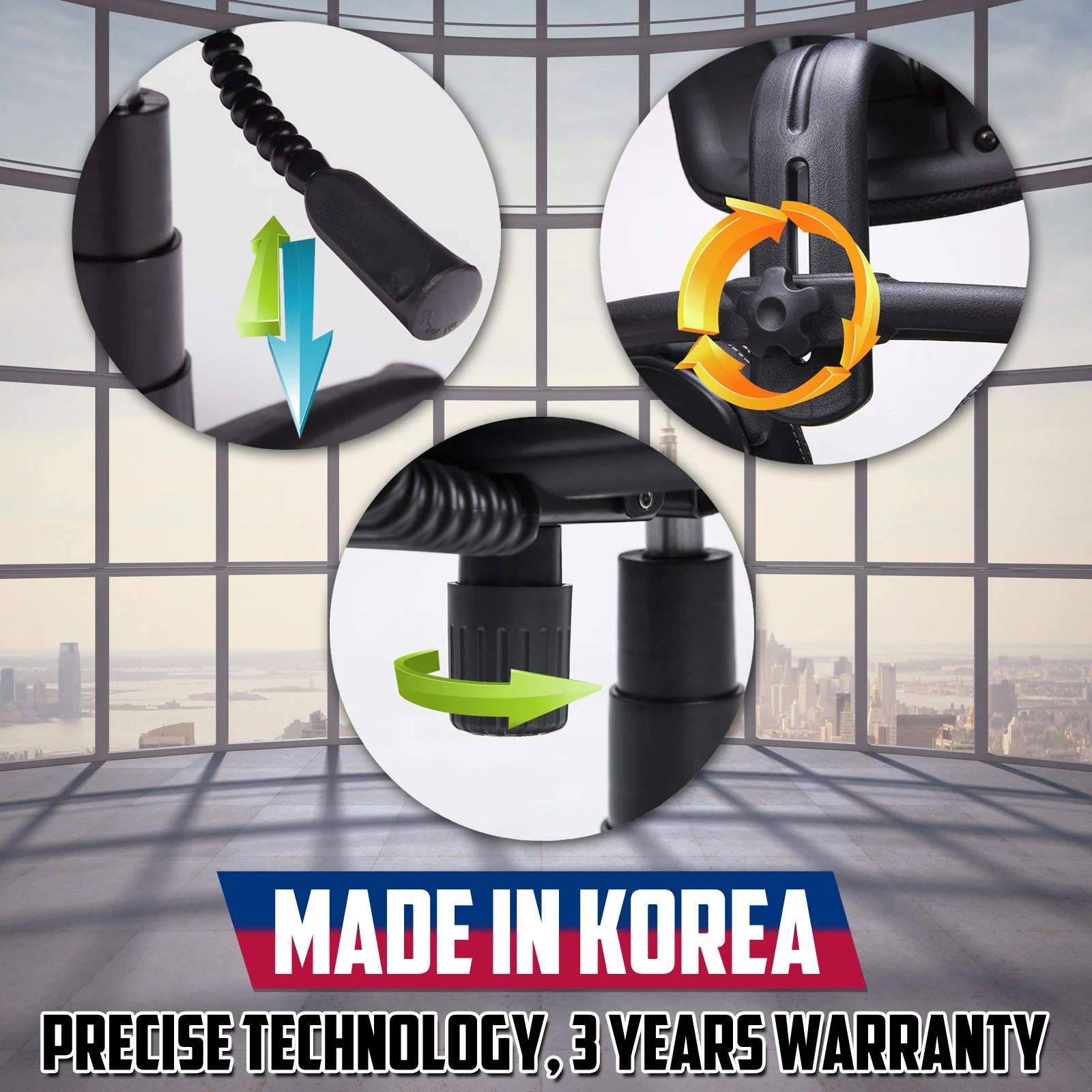 Seoul Ergonomic Office Chair - Black - Image 12