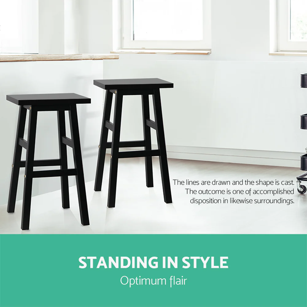 Set of 2 Arden Saddle Seat Bar Stools - Black - Image 5