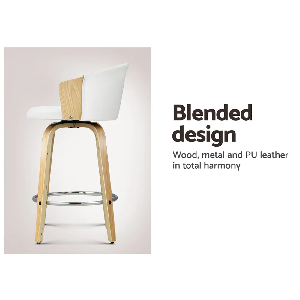 Set of 2 Astoria Bentwood Bar Stools – White - Image 3