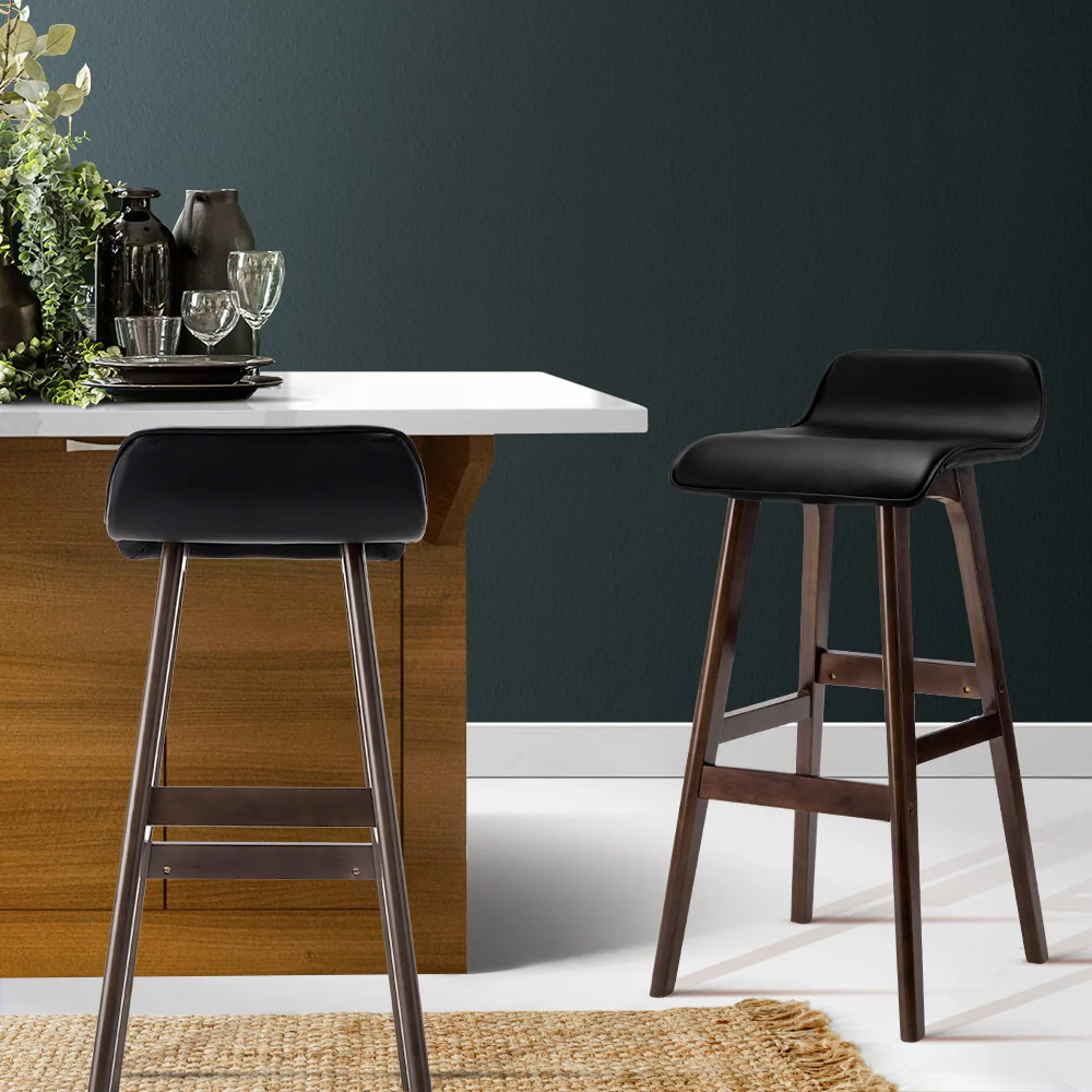 Set of 2 Aurelia Bentwood Bar Stools - Black - Image 7