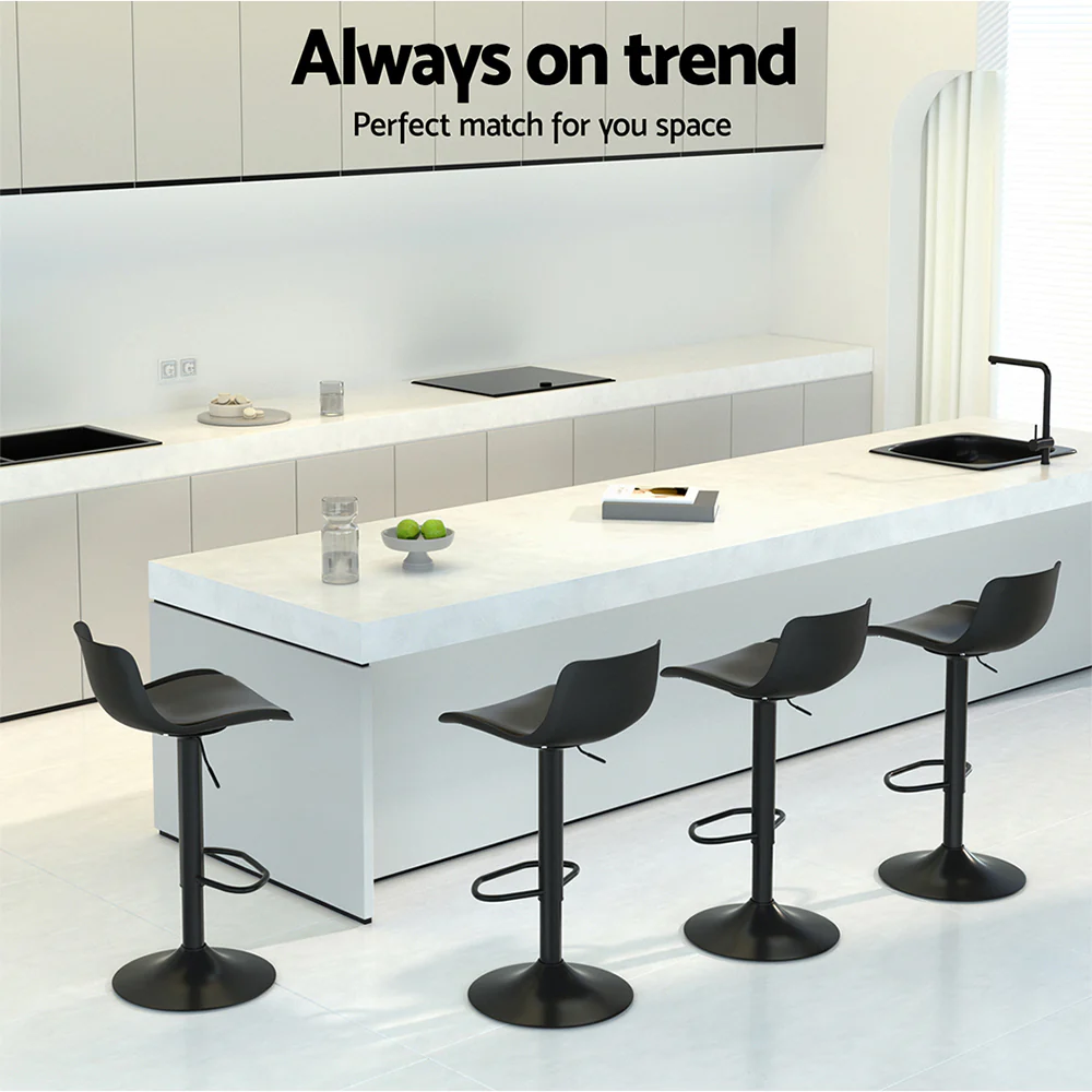 Set of 2 Aurora Gas Lift Bar Stools - Black - Image 7