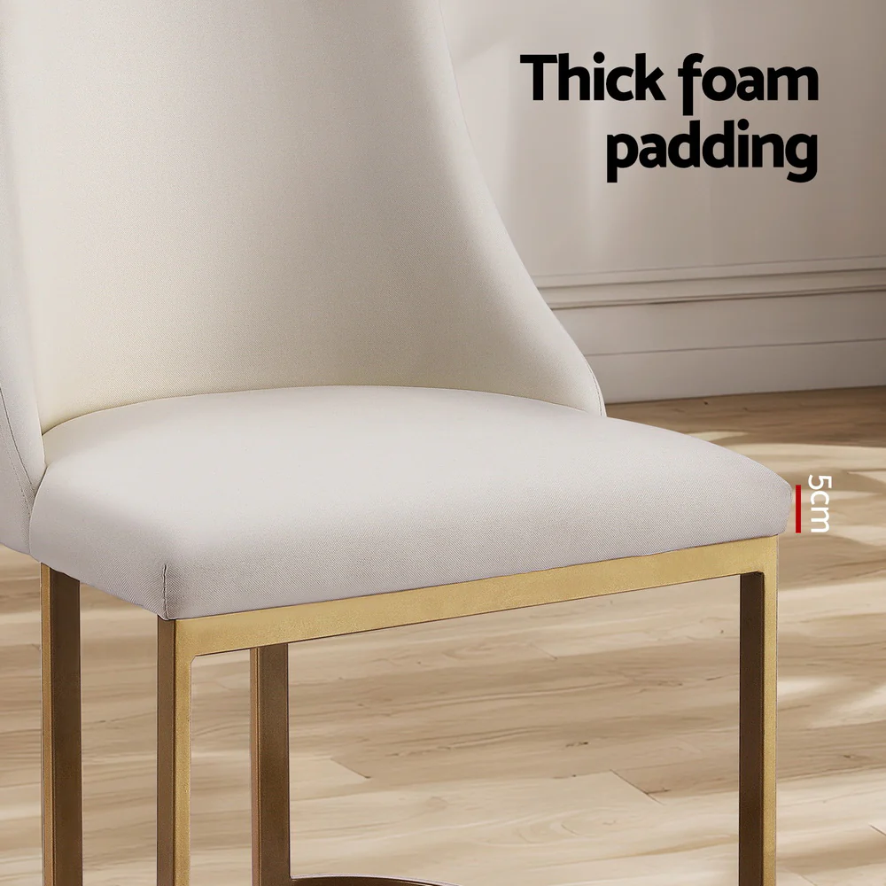 Set of 2 Balen Dining Chairs Linen Fabric Beige - Image 6