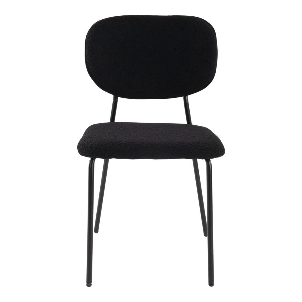 Set of 2 Bianca Boucle Fabric Dining Chairs - Charcoal - Image 6
