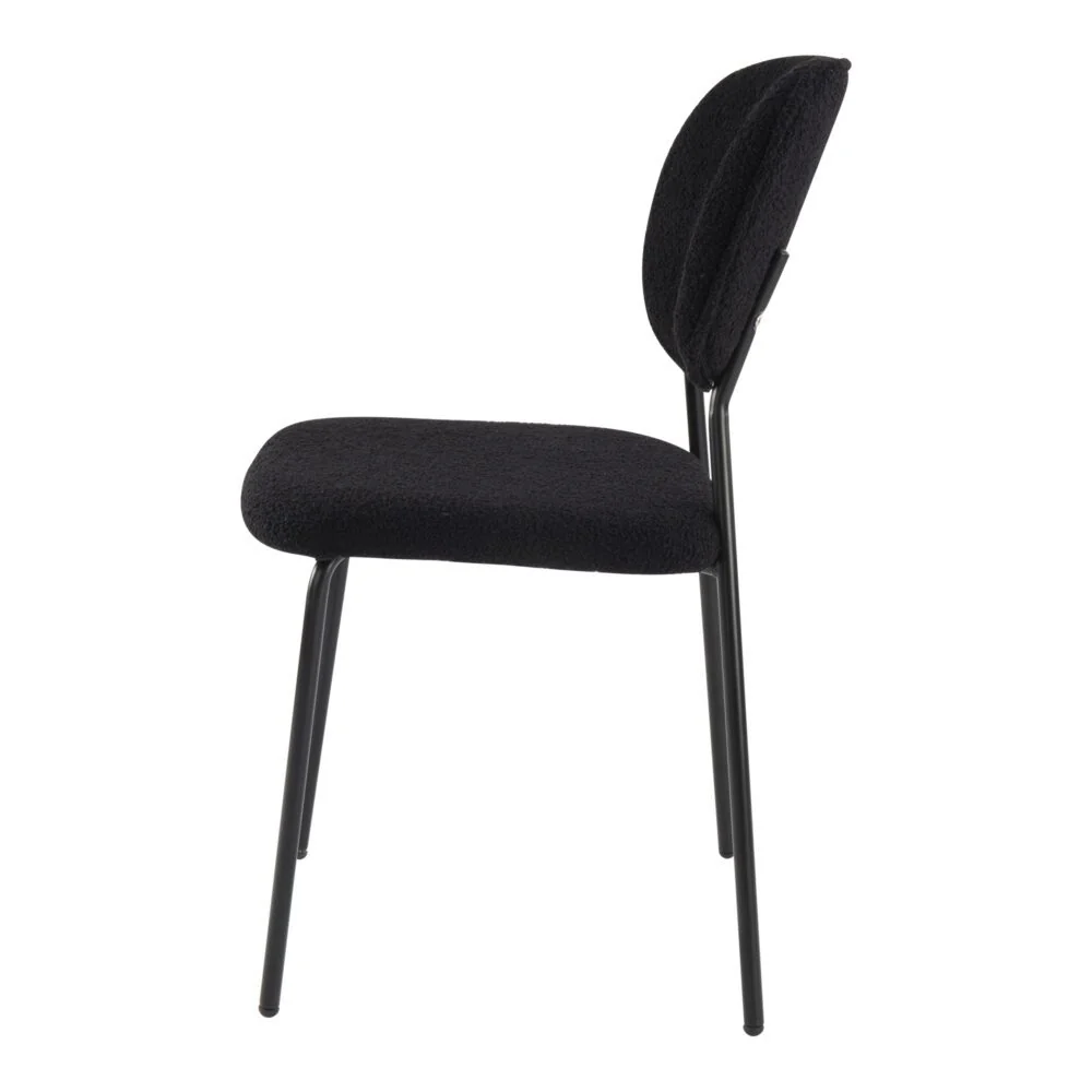 Set of 2 Bianca Boucle Fabric Dining Chairs - Charcoal - Image 7