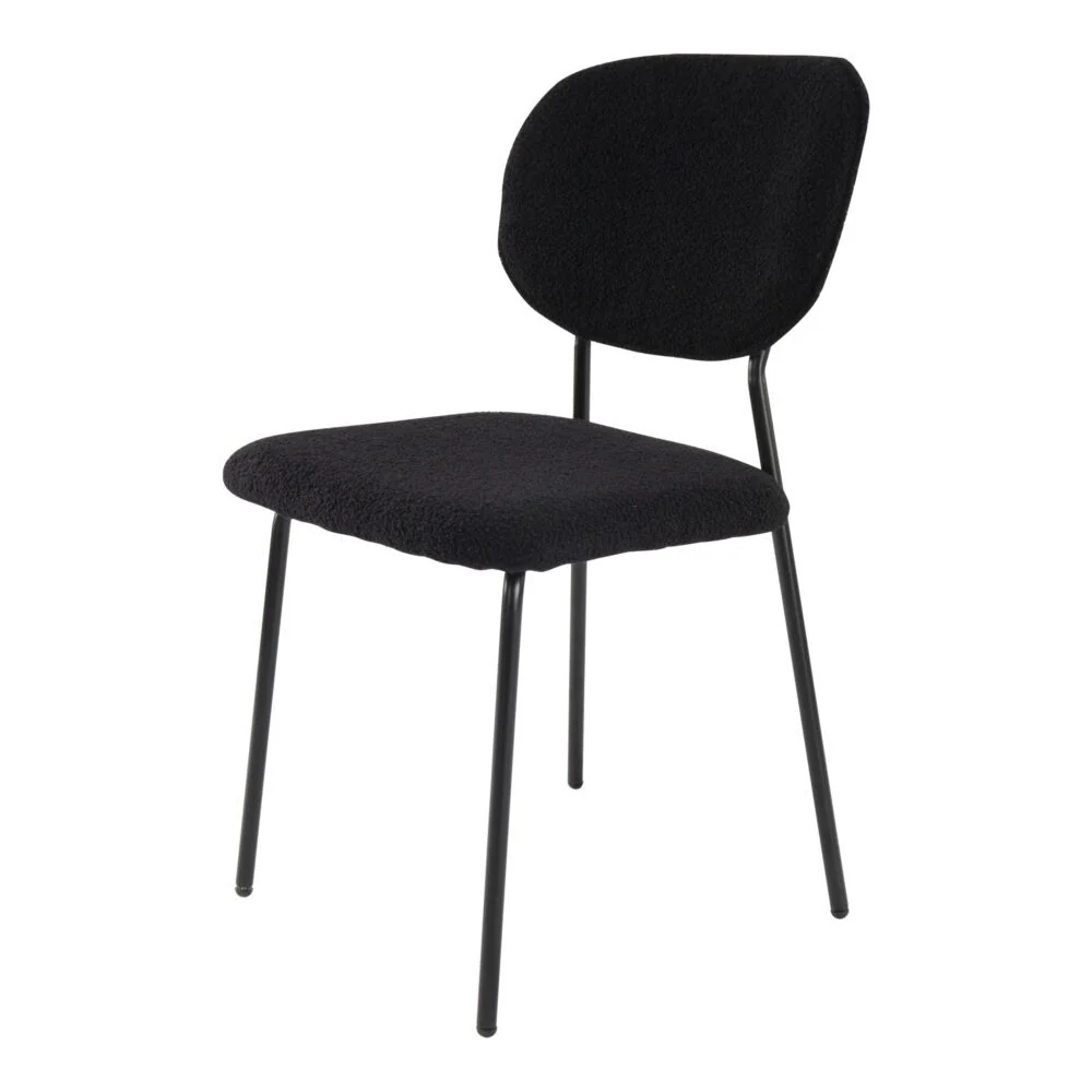 Set of 2 Bianca Boucle Fabric Dining Chairs - Charcoal - Image 8