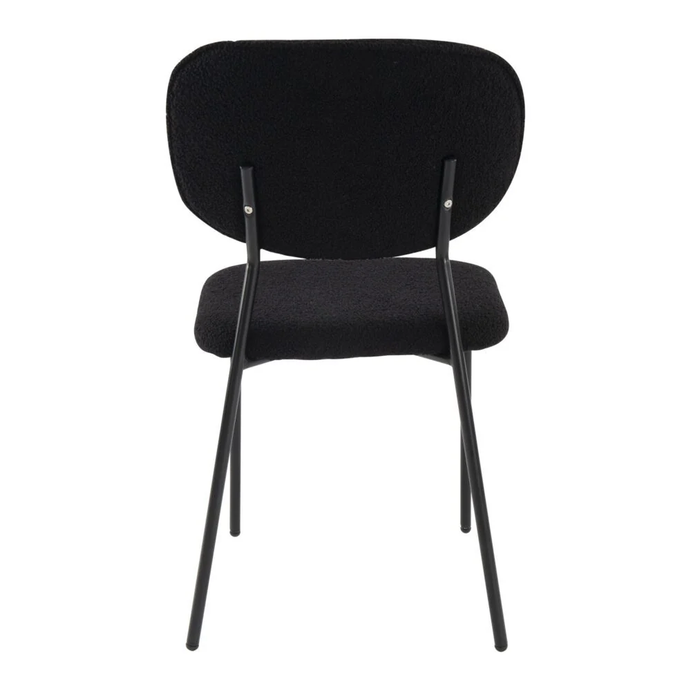 Set of 2 Bianca Boucle Fabric Dining Chairs - Charcoal - Image 9