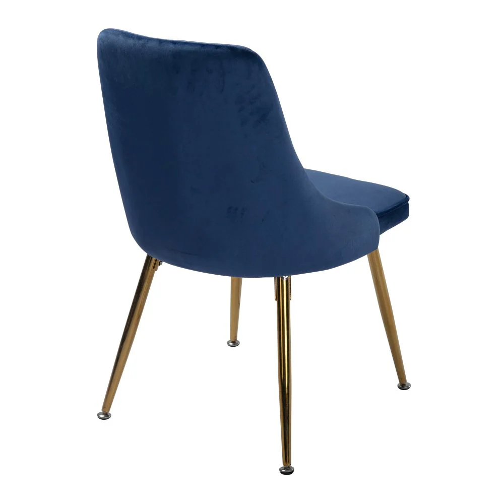 Set of 2 Blue Velvet Dining Chairs - Image 6