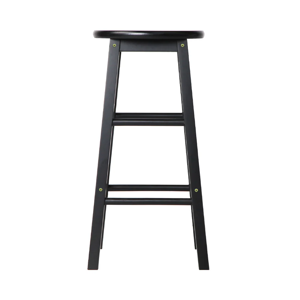 Set of 2 Callan Solid Wood Bar Stools - Black - Image 3