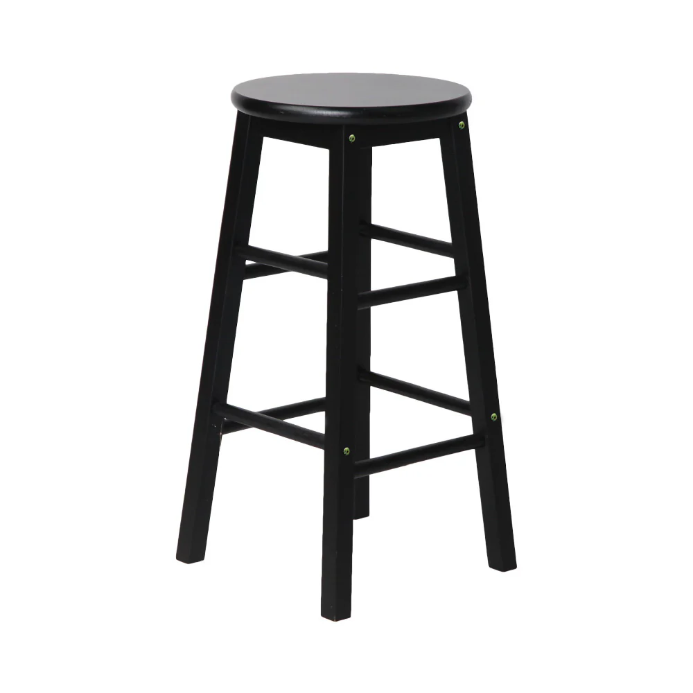 Set of 2 Callan Solid Wood Bar Stools - Black - Image 4