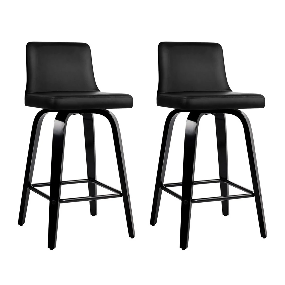 Set of 2 Carter Bentwood Bar Stools – Black