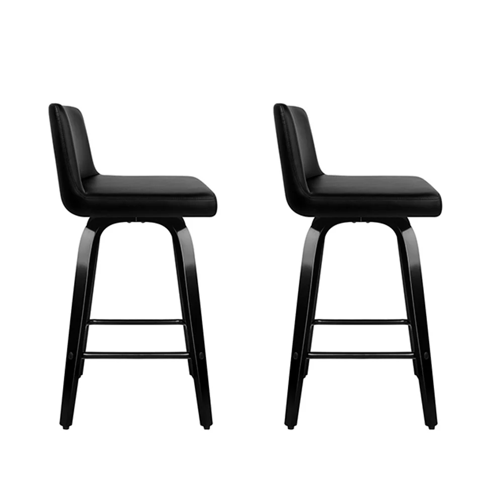 Set of 2 Carter Bentwood Bar Stools – Black - Image 3