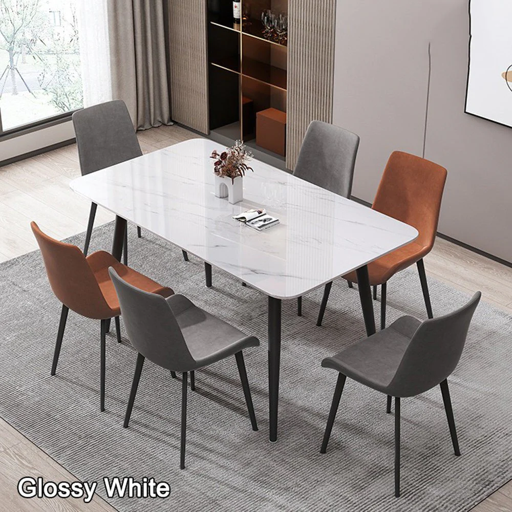 Set of 2 Delilah Dining Chairs - Brown PU Leather - Image 3