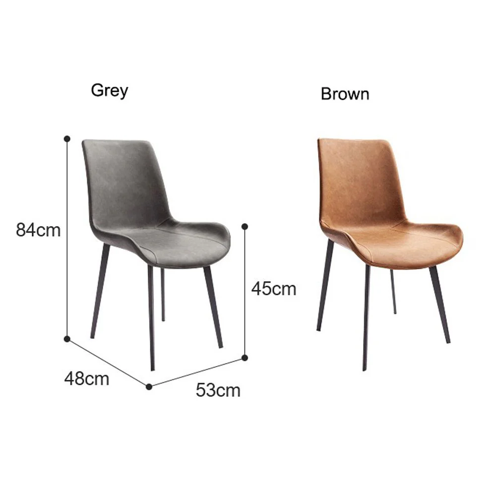 Set of 2 Delilah Dining Chairs - Grey PU Leather - Image 2