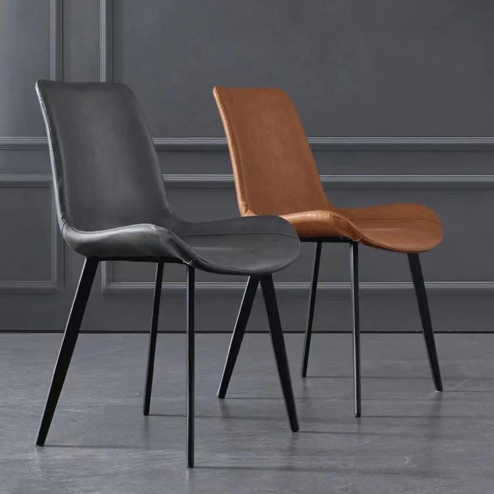 Set of 2 Delilah Dining Chairs - Grey PU Leather - Image 5