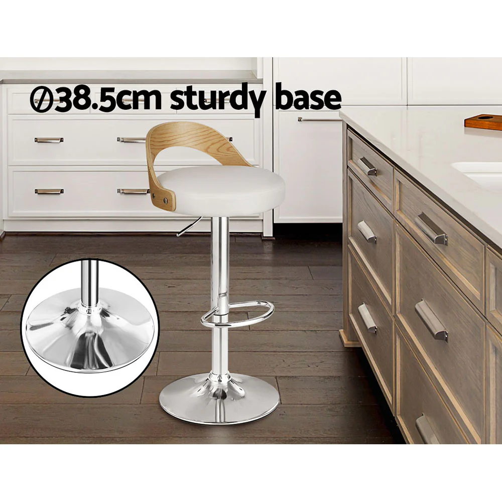 Set of 2 Ellison Gas Lift Bar Stools – White - Image 5