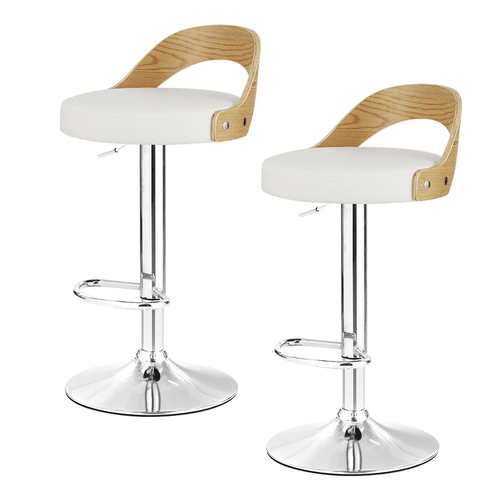 Set of 2 Ellison Gas Lift Bar Stools – White - Image 7
