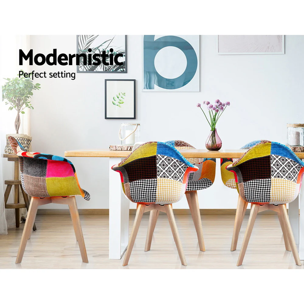 Set of 2 Fabric Dining Chairs - Image 6