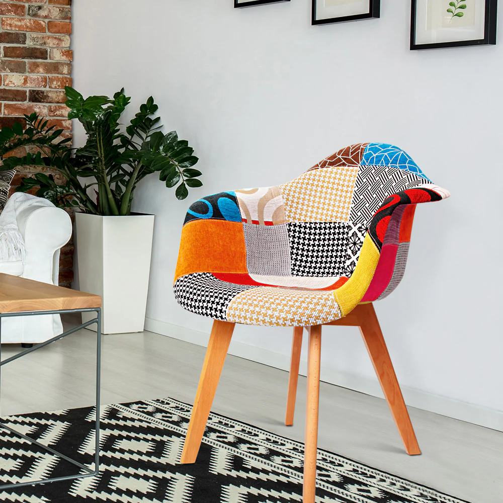 Set of 2 Fabric Dining Chairs - Image 7