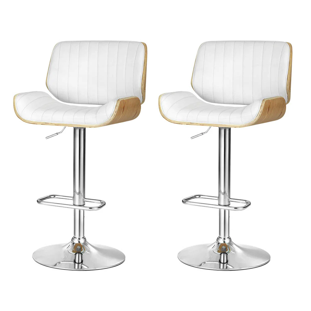 Set of 2 Galina Adjustable Swivel Bar Stools - White - Image 7