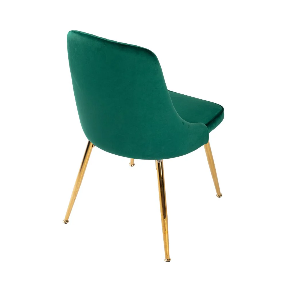 Set of 2 Green Velvet Dining Chairs - Image 4