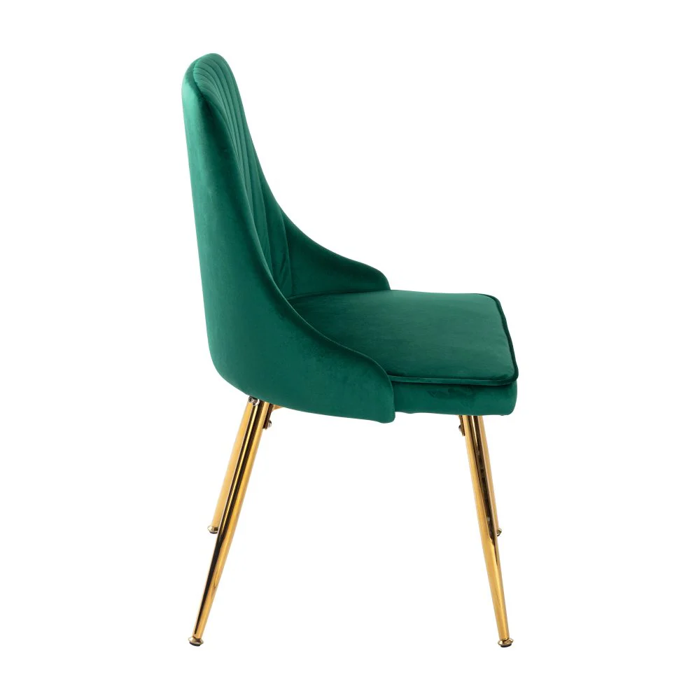 Set of 2 Green Velvet Dining Chairs - Image 5