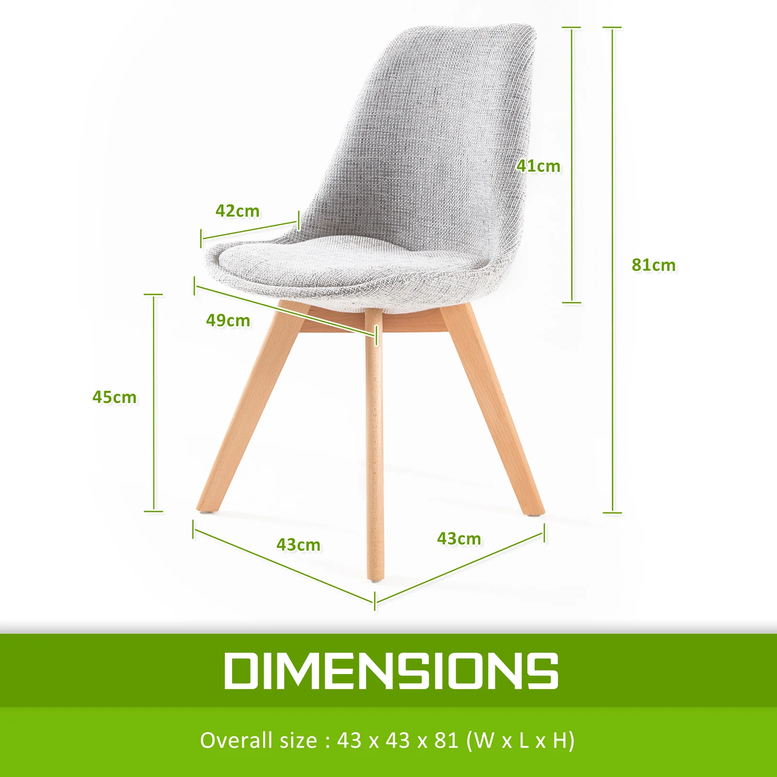 Set of 2 Helena Retro Dining Chairs - Grey - Image 11