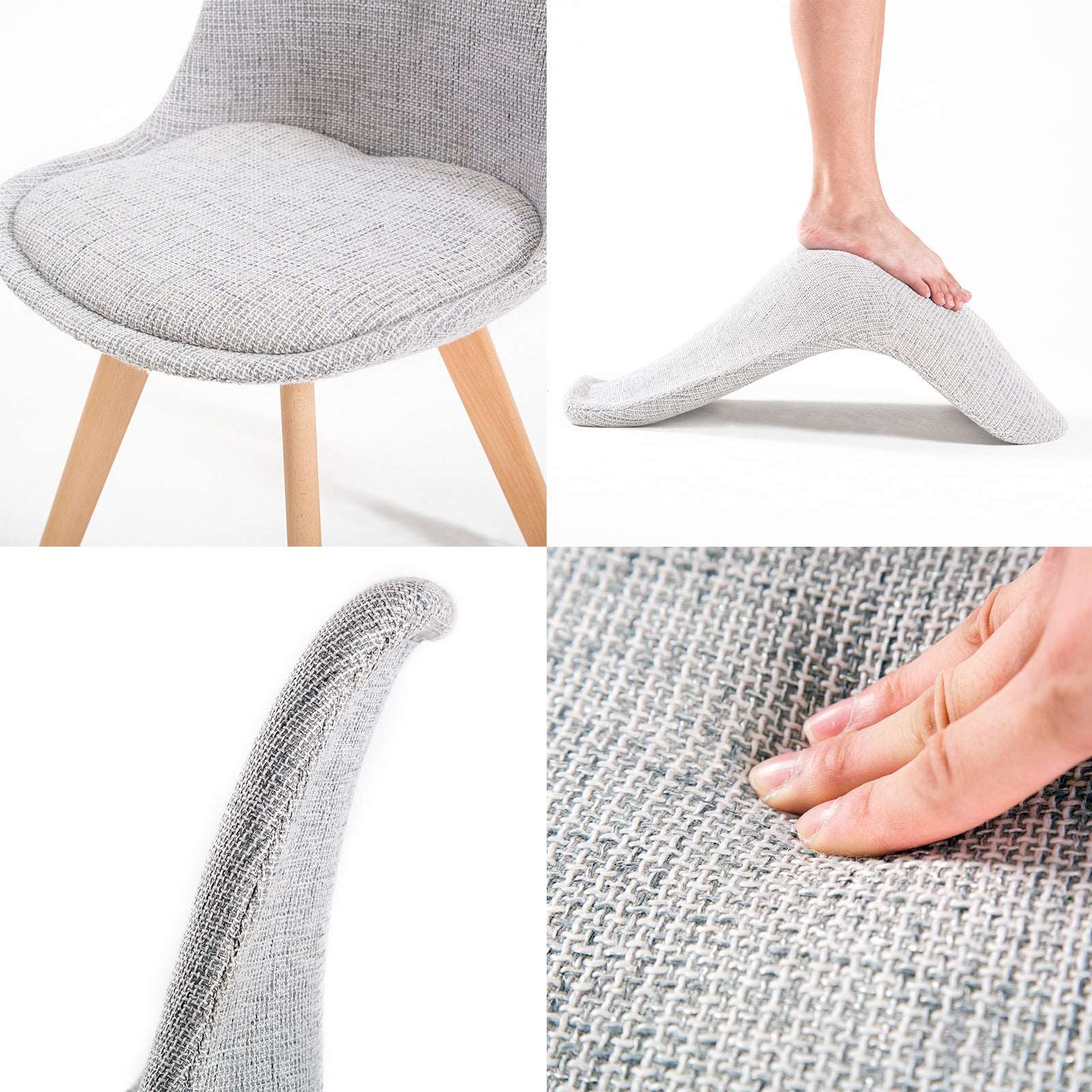 Set of 2 Helena Retro Dining Chairs - Grey - Image 3