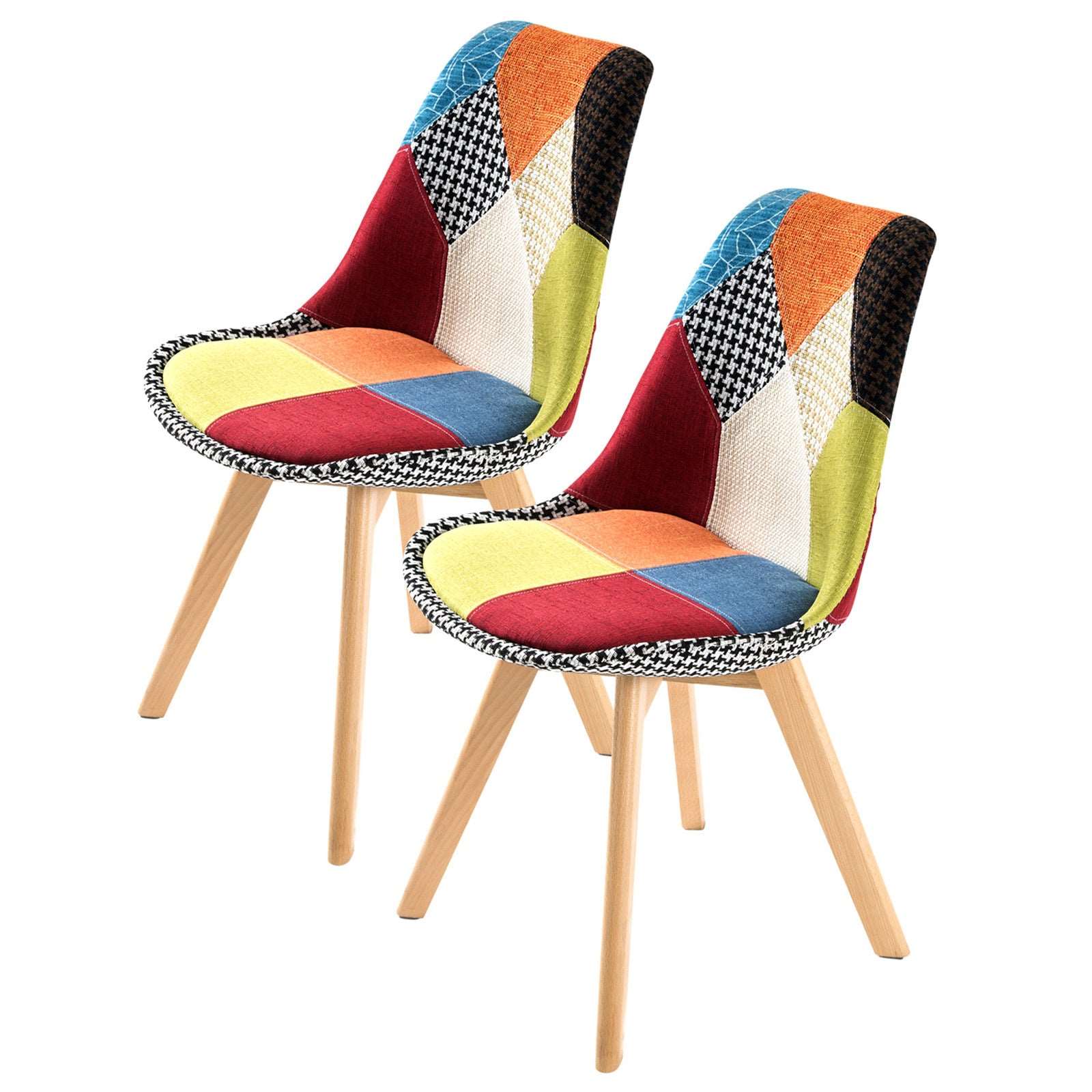 Set of 2 Helena Retro Dining Chairs - Multicolour