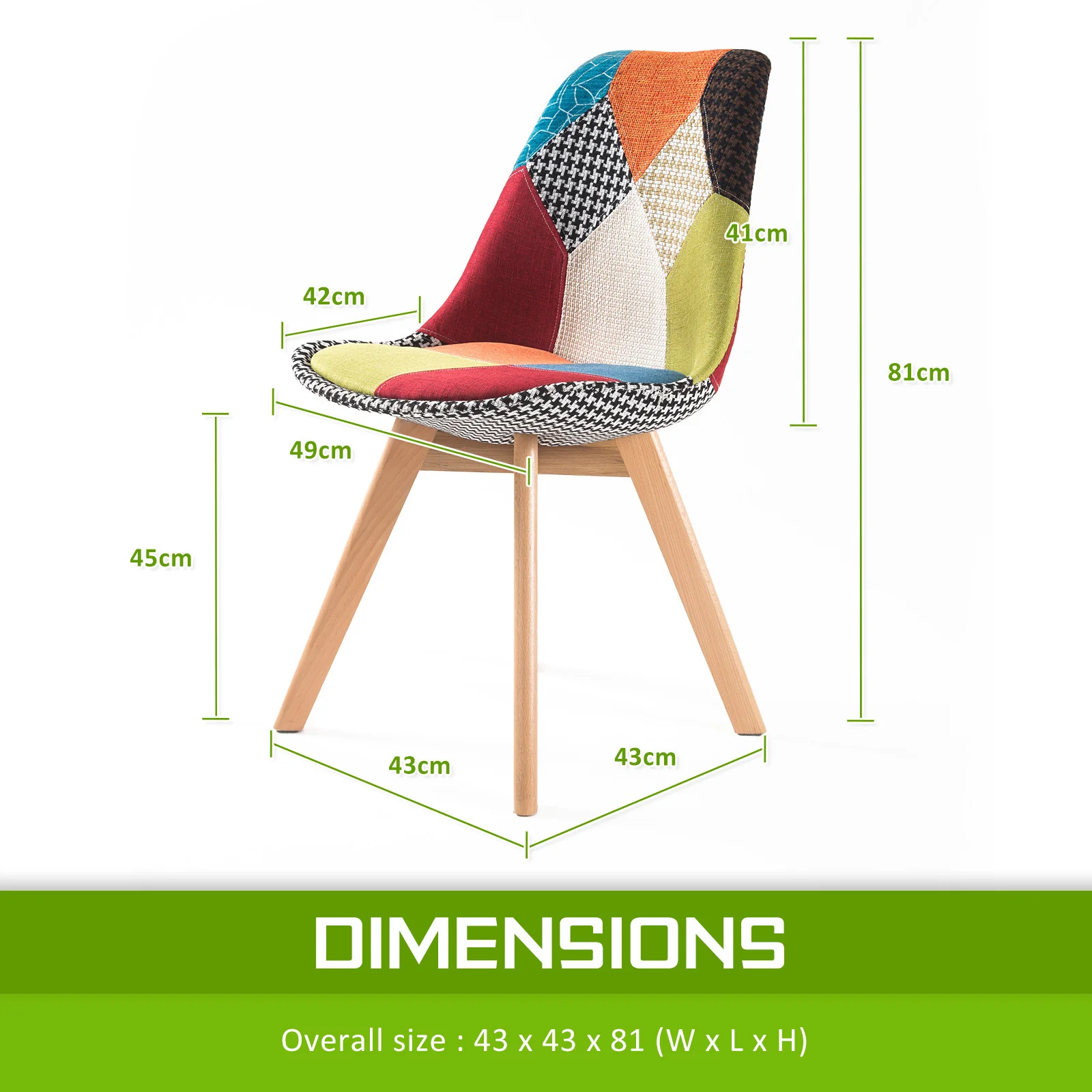 Set of 2 Helena Retro Dining Chairs - Multicolour - Image 11