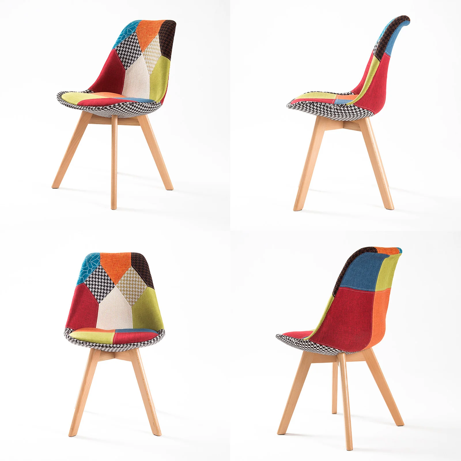 Set of 2 Helena Retro Dining Chairs - Multicolour - Image 2
