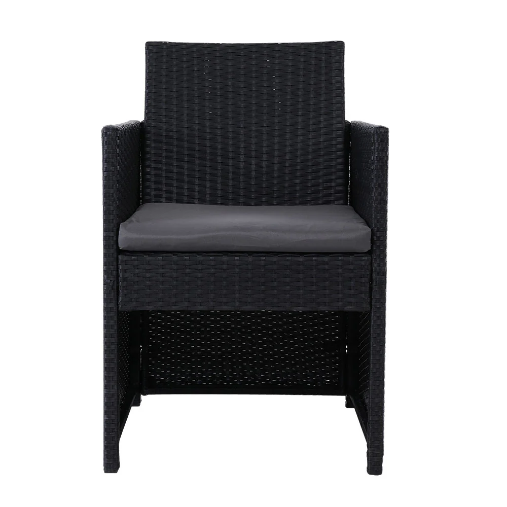 Set of 2 Hugo Outdoor Chairs - Black - Image 3