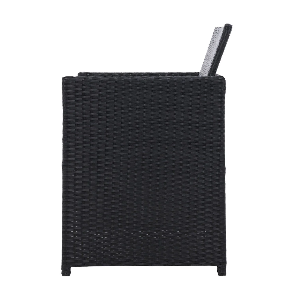 Set of 2 Hugo Outdoor Chairs - Black - Image 4