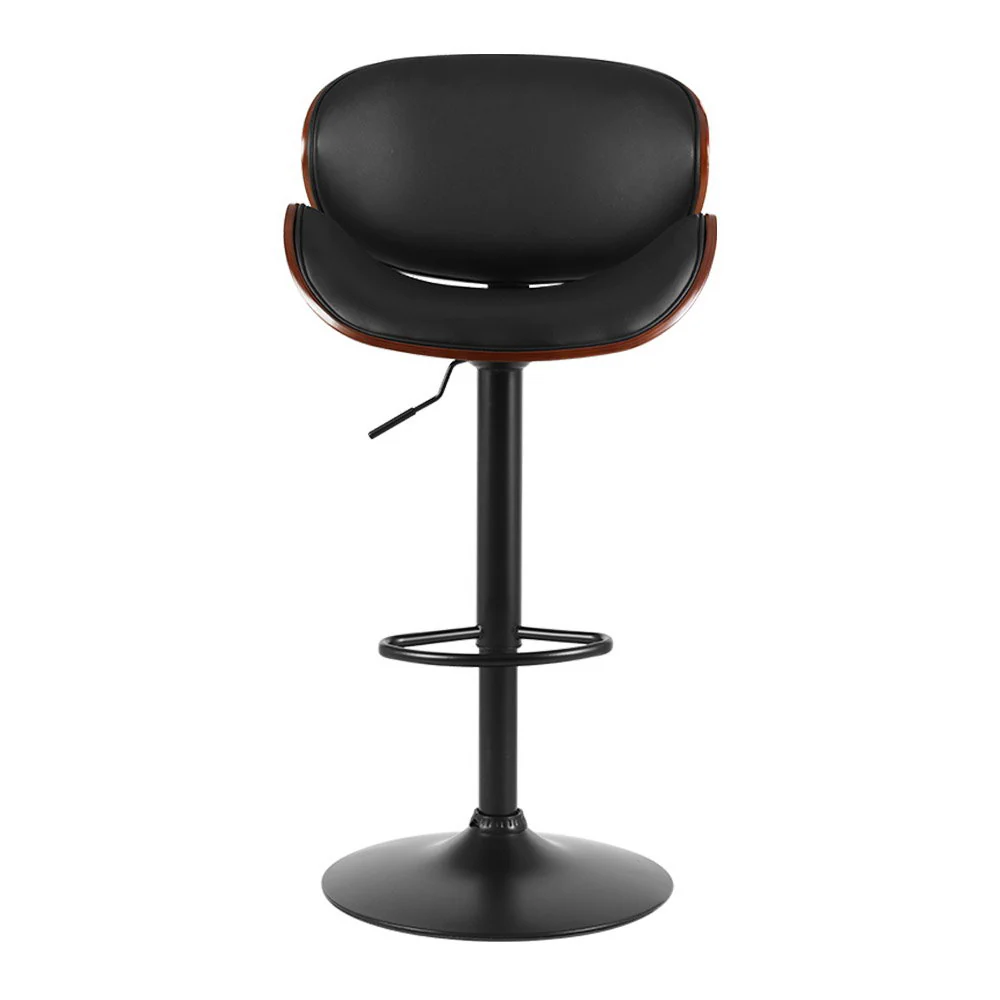 Set of 2 Joyce Wooden Gas Lift Bar Stools Black - Image 3