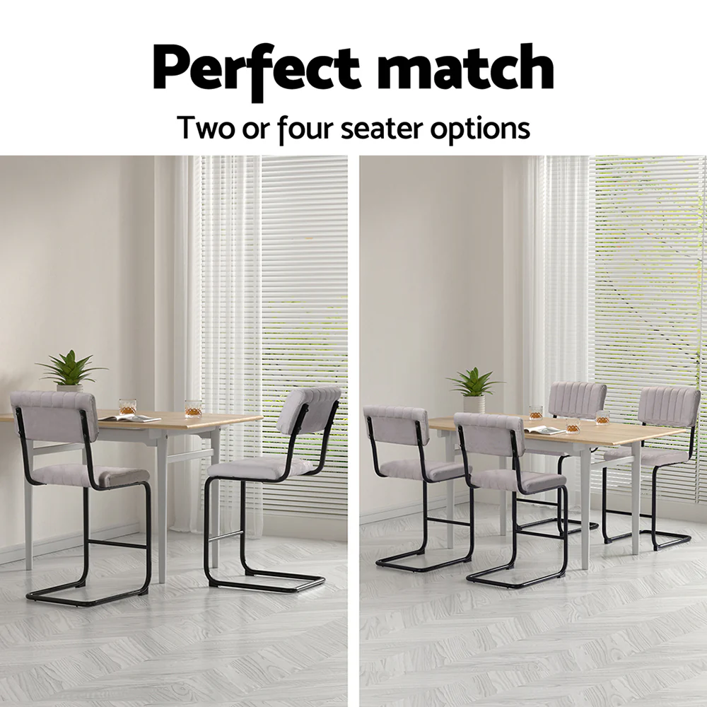 Set of 2 Kallan Velvet Bar Stools – Grey - Image 6