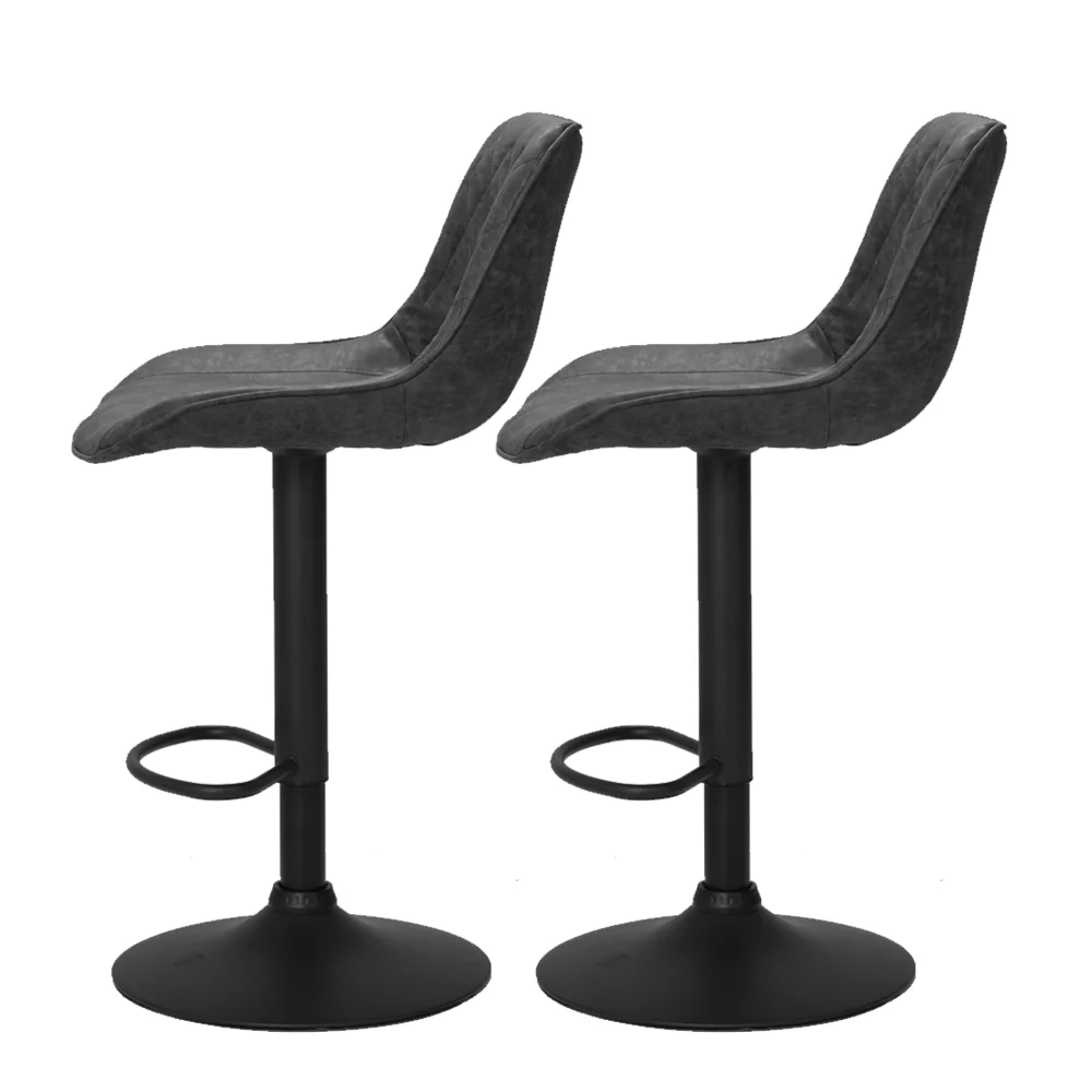 Set of 2 Kensington Diamond Back Bar Stools - Black - Image 3