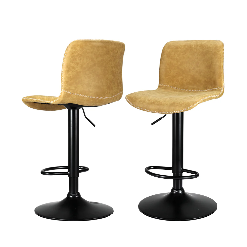 Set of 2 Koby Gas Lift Bar Stools - Brown