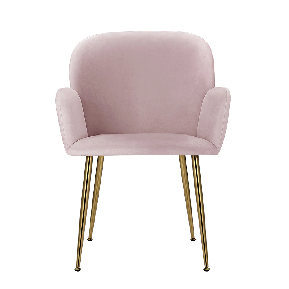 Set of 2 Kynsee Dining Chairs Velvet Pink - Image 3
