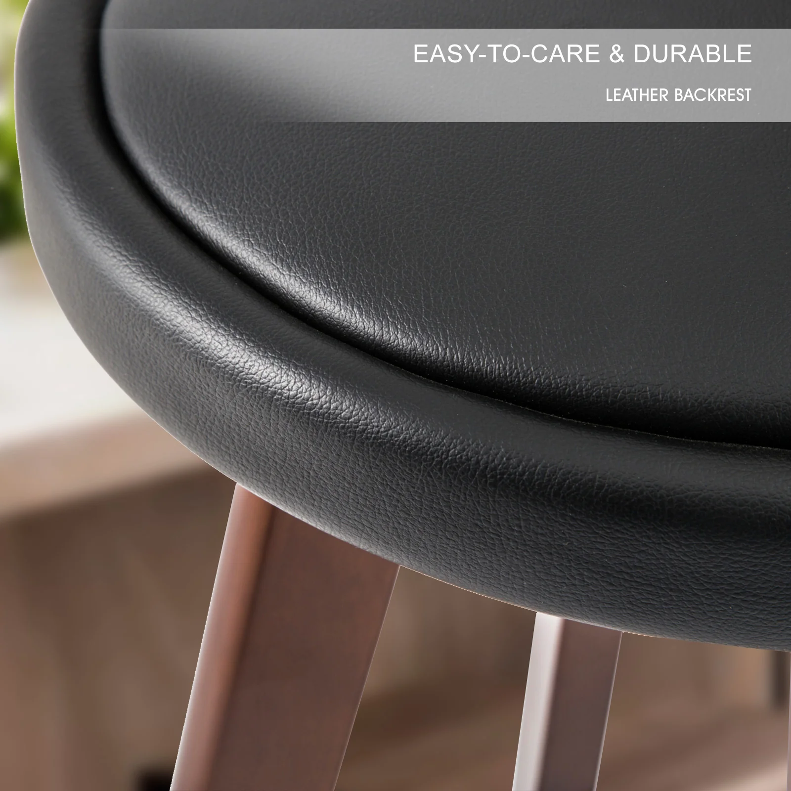 Set of 2 Leila Wooden Bar Stools Black - Image 10