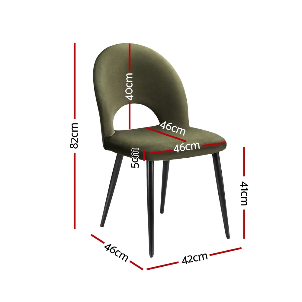 Set of 2 Loren Dining Chairs Green - Image 2