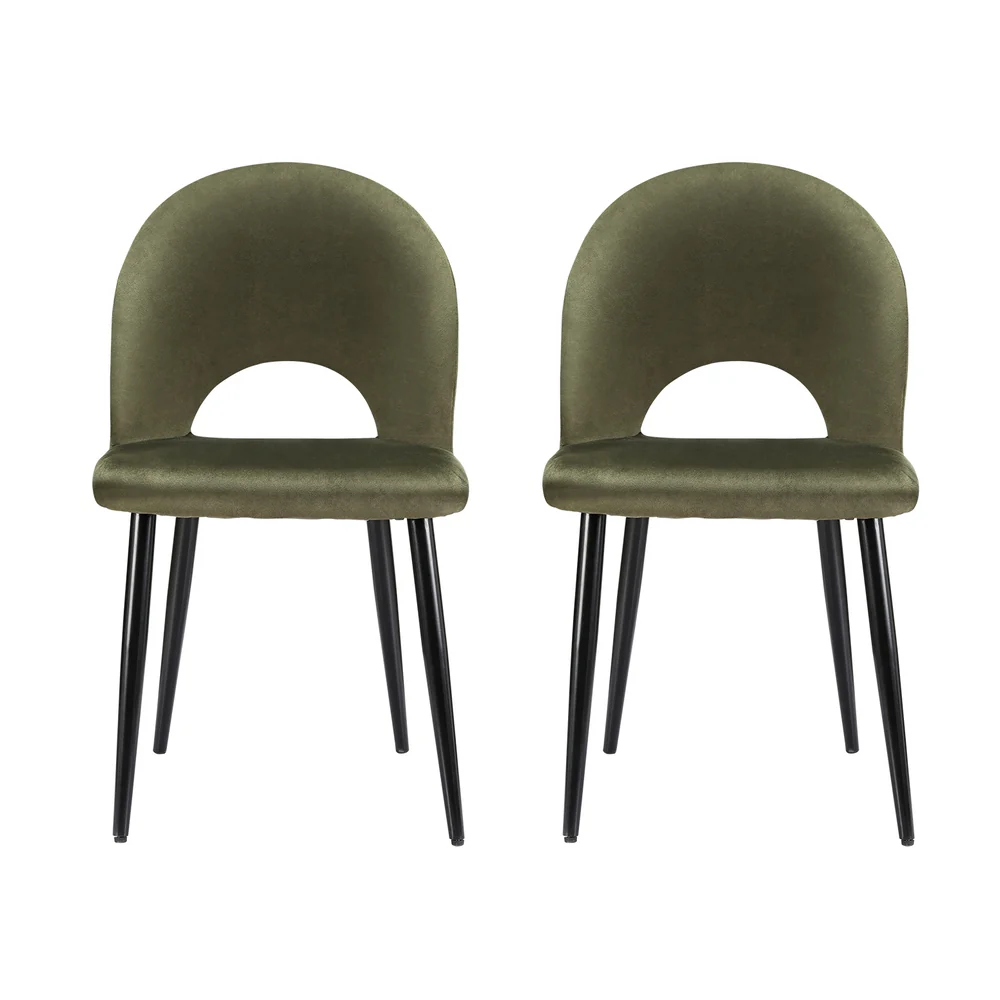 Set of 2 Loren Dining Chairs Green - Image 3