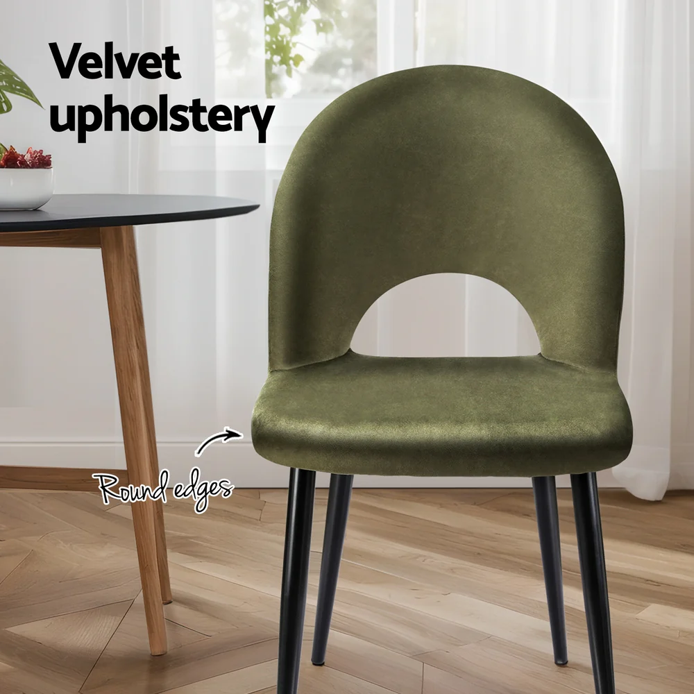 Set of 2 Loren Dining Chairs Green - Image 5