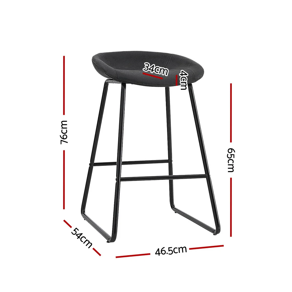 Set of 2 Ludovic Bar Stools - Black - Image 2