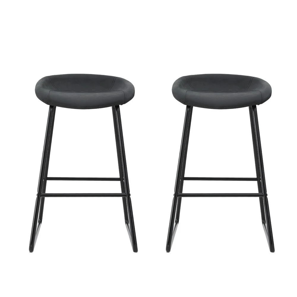 Set of 2 Ludovic Bar Stools - Black - Image 3