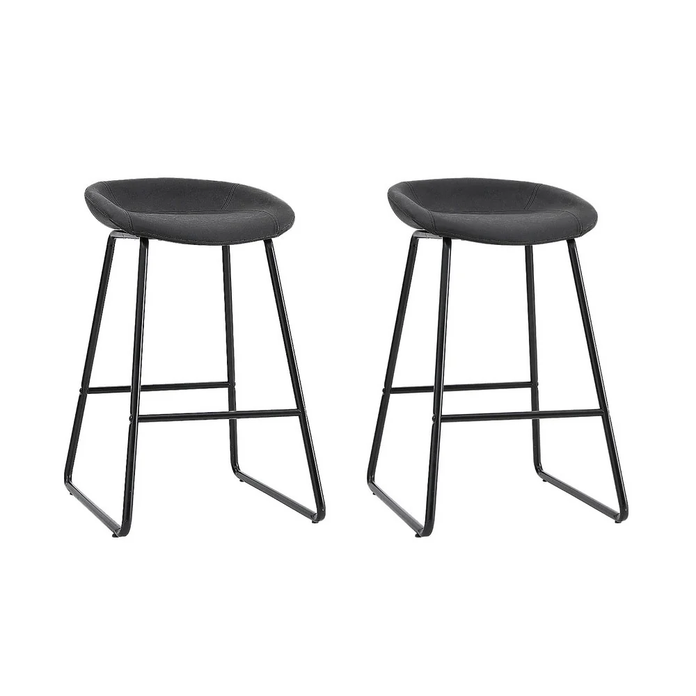 Set of 2 Ludovic Bar Stools - Black - Image 7
