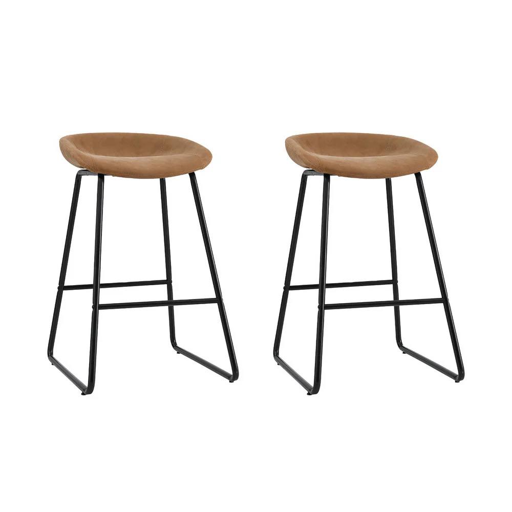 Set of 2 Ludovic Bar Stools - Brown - Image 7
