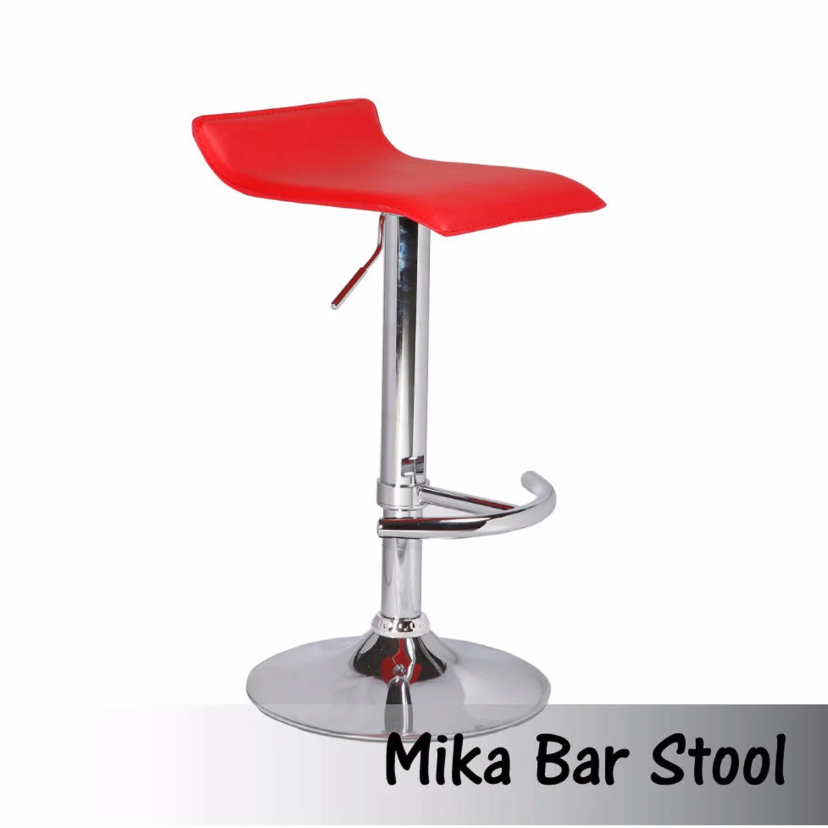 Set of 2 Mika Gas Lift Bar Stools Red - Image 2