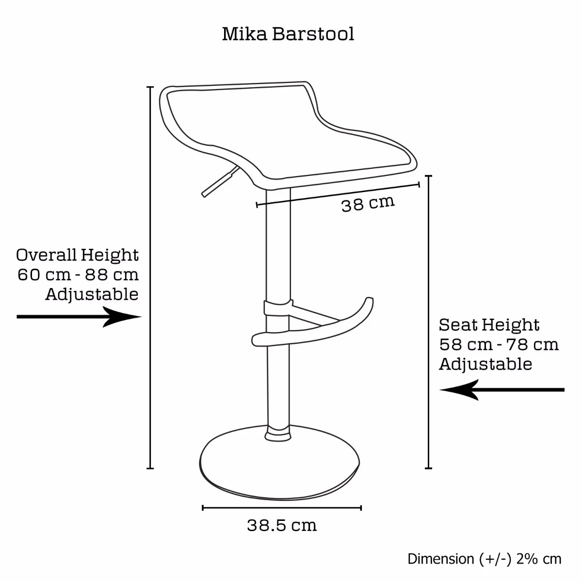 Set of 2 Mika Gas Lift Bar Stools Red - Image 5