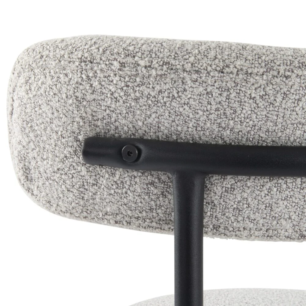 Set of 2 Mila Boucle Dining Chairs - Arctic White - Image 11