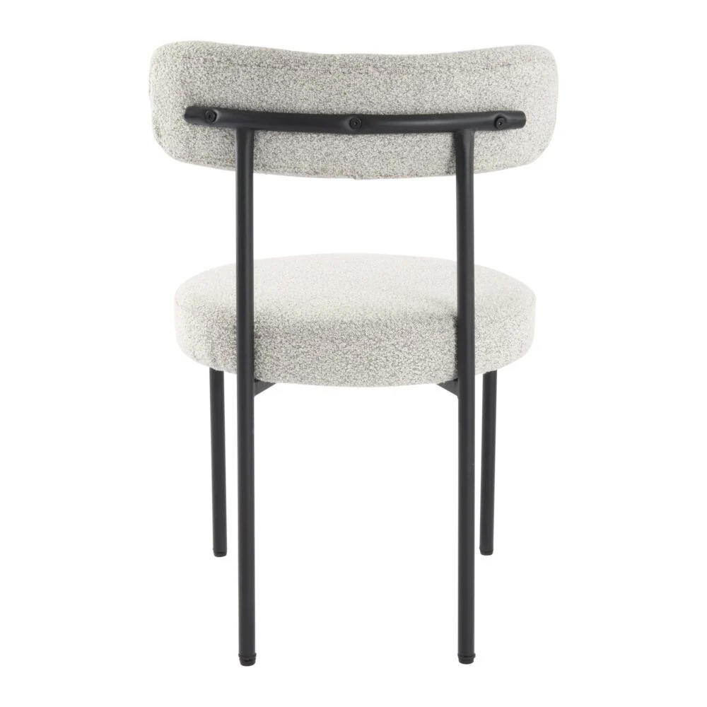 Set of 2 Mila Boucle Dining Chairs - Arctic White - Image 7
