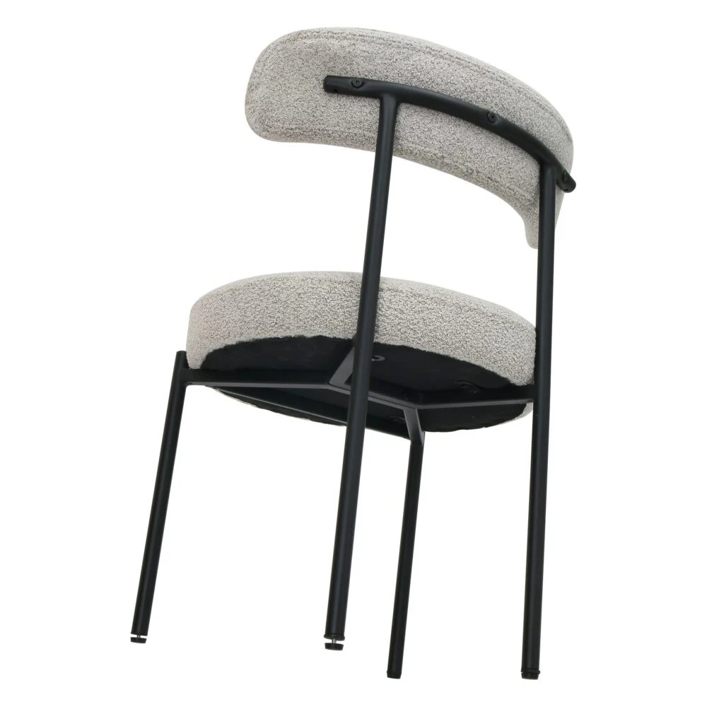 Set of 2 Mila Boucle Dining Chairs - Arctic White - Image 8